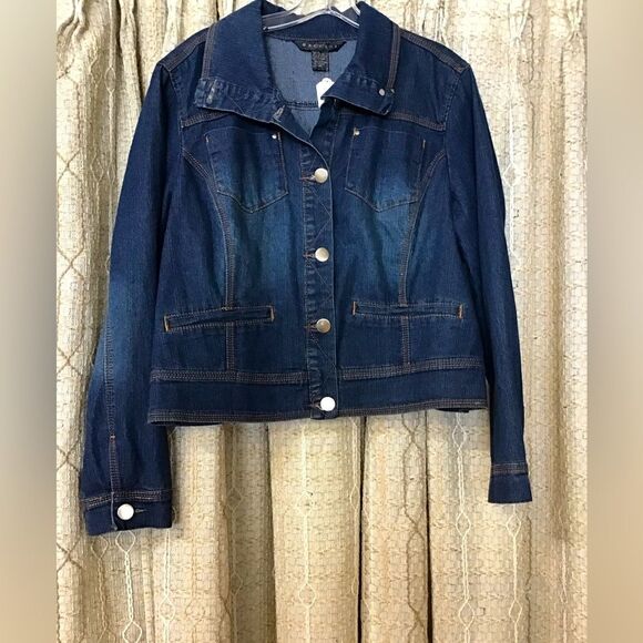 Baccin Ladies Xl Denim Jean Jacket - Picture 1 of 6